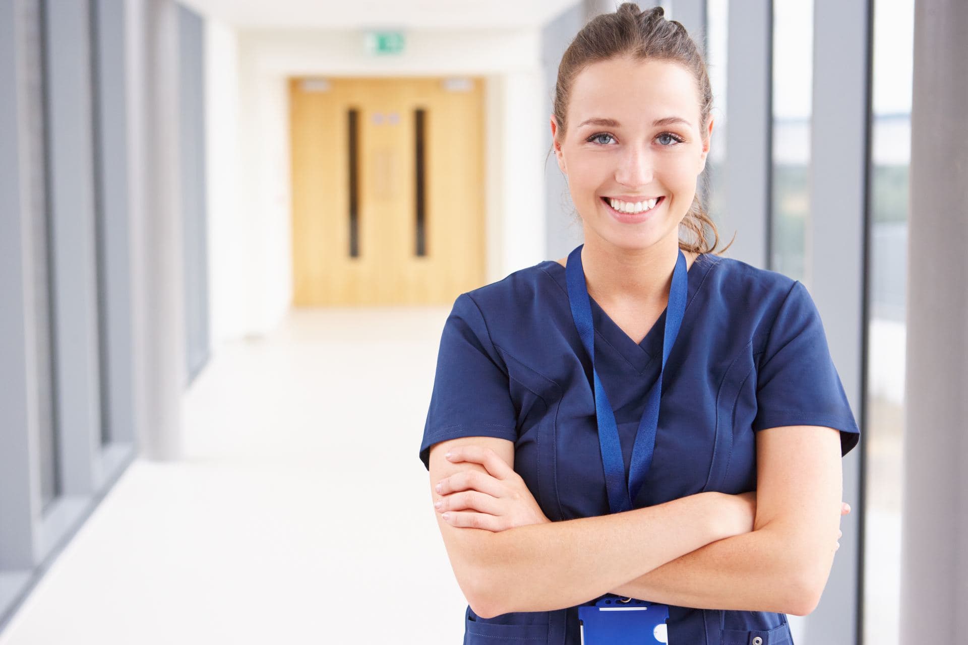 Portrait of a nurse in scrubs